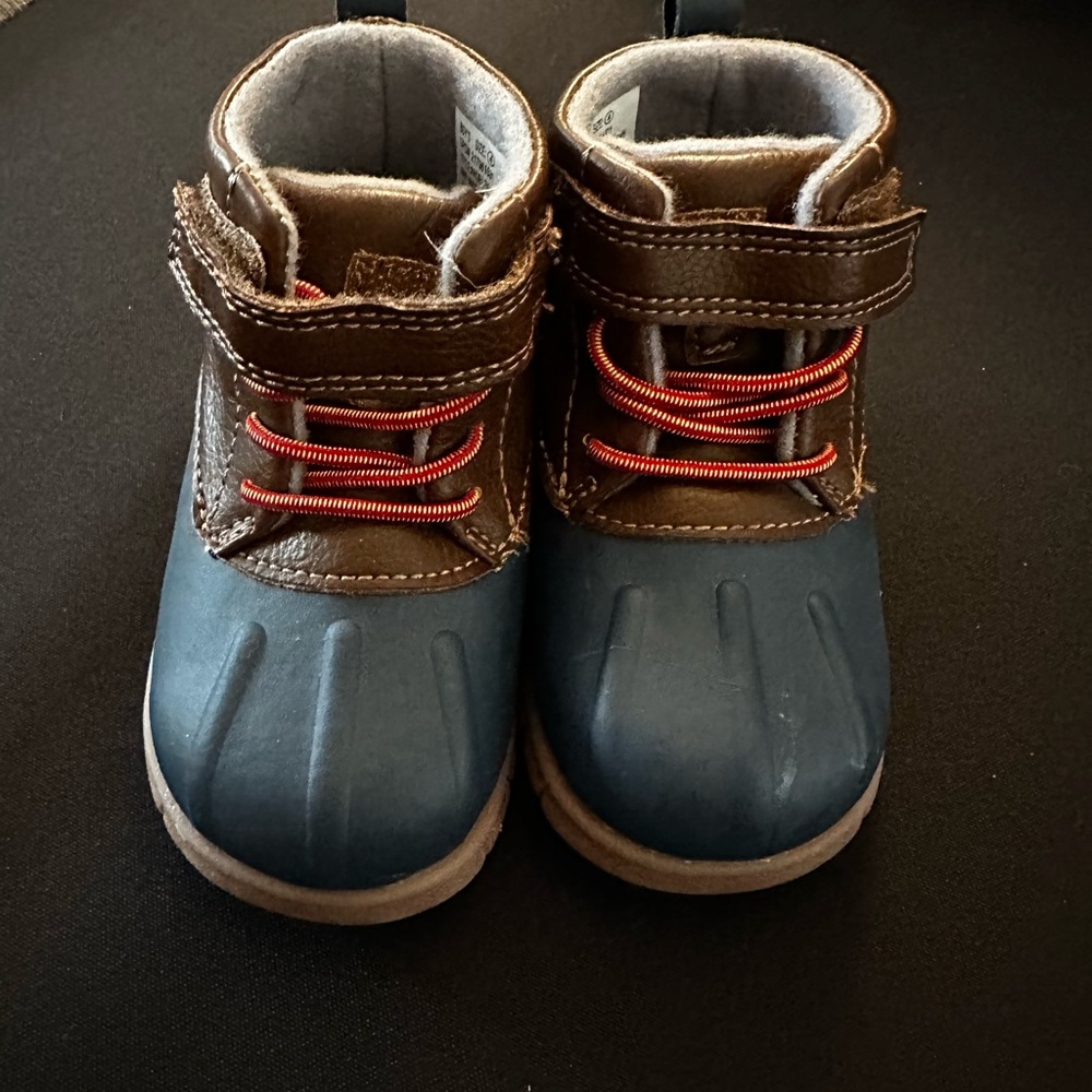 Carter's Brown and Blue Two-Tone Duck Boots with Sturdy Sole